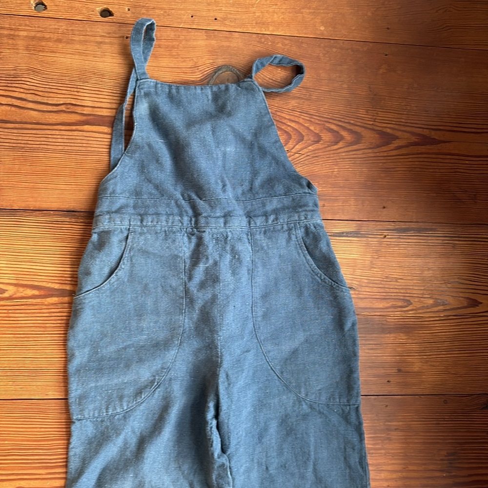 Blue Linen Overalls- Handmade